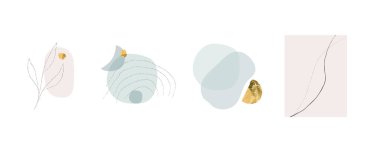 Modern soyut şekiller sanat. Moda organik formlar ve çizgi çizimleri.