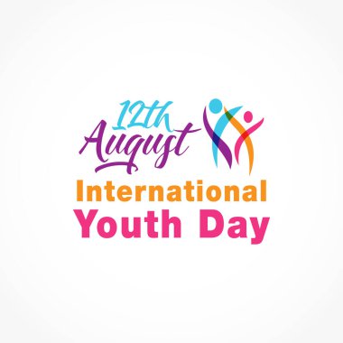 12 Ağustos uluslararası gençlik günü vektör tasarımı