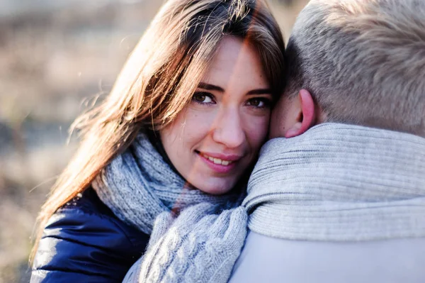 Feriados Inverno Natal Bebidas Quentes Conceito Pessoas Casal Feliz Roupas — Fotografia de Stock