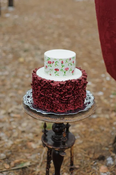 Bolo Casamento Mínimo Para Dia Casamento Bolo Casamento Para Noiva — Fotografia de Stock