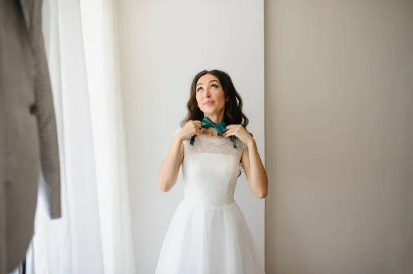 Sposa Prova Papillon Sposi — Foto Stock