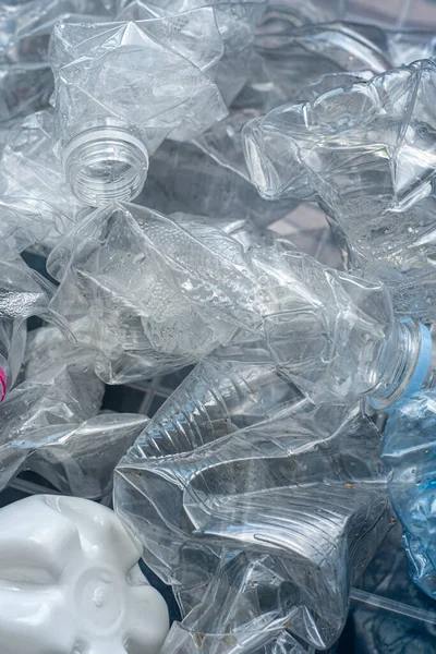 Valsade Plastflaskor För Återvinning — Stockfoto