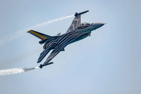 Torre Del Mar Malaga Spain Jul Aircraft Belgian Solo Display — Stock Photo, Image