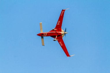 Torre Del Mar, Malaga, İspanya-Temmuz 30: Torre del bir sergi 1 airshow üzerinde 30 Temmuz 2016 yılında Torre del Mar Mar, Malaga, İspanya katılan Patrouille Reva uçak