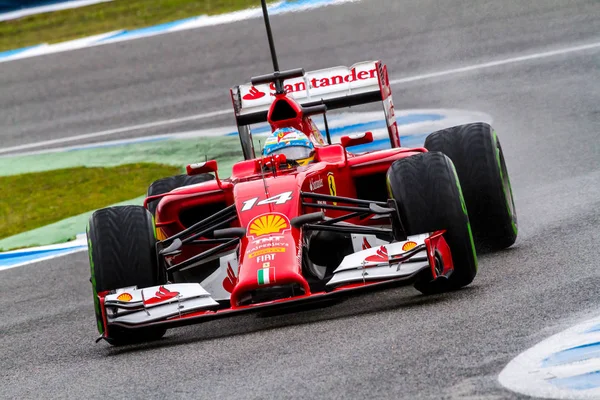 Херес Фронтера Іспанія Січня Фернандо Алонсо Scuderia Ferrari Раси Тренування — стокове фото