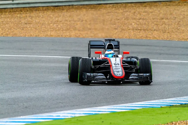 Jerez Frontera Hiszpania Lut Fernando Alonso Wyścigów Mclaren Honda Treningu — Zdjęcie stockowe