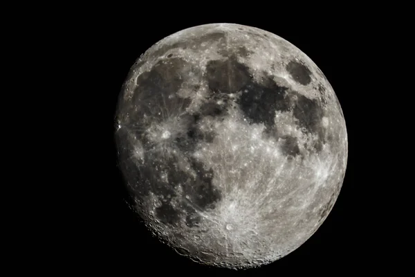 Księżyc Zbliżenie Pokazujące Szczegóły Powierzchni Księżyca — Zdjęcie stockowe