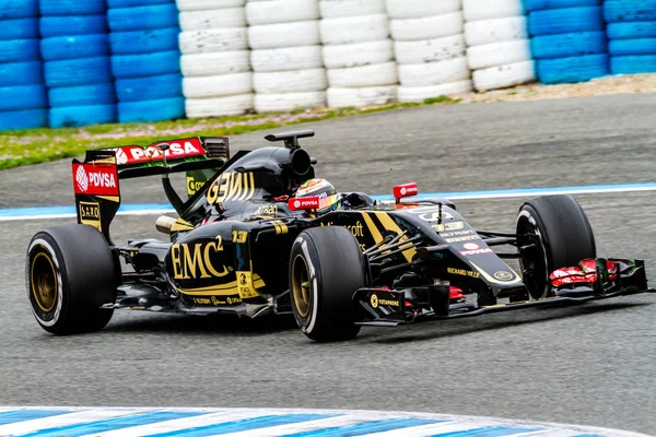 Bir Jerez Frontera Spanya Şubat Papaz Maldonado Lotus Takım Irkların — Stok fotoğraf