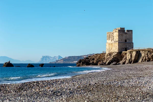Torre la Sal - kule tuz, Casares, Malaga, İspanya'nın Beach