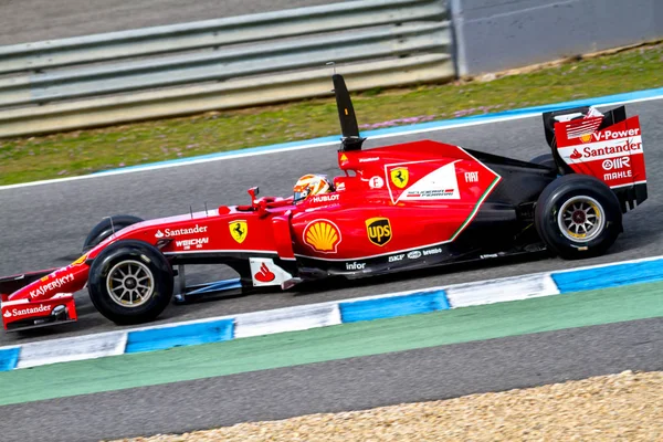 Χέρες Ντε Φροντέρα Ισπανία Γενάρη Κίμι Ράικονεν Της Scuderia Ferrari — Φωτογραφία Αρχείου