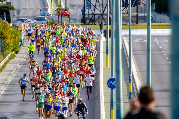 San Fernando Espagne Mar Coureurs Non Identifiés Dans Rue Lors — Photo