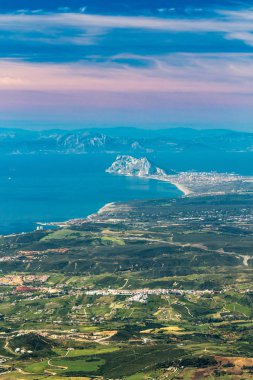 Fantastic view of the Strait of Gibraltar from Sierra Bermeja, Estepona, Malaga, Spain clipart