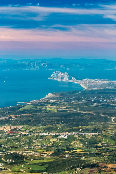 Fantástica Vista Del Estrecho Gibraltar Desde Sierra Bermeja Estepona Málaga — Foto de Stock