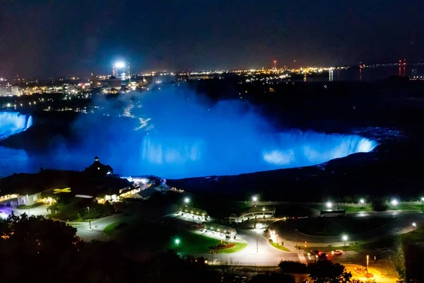 Fantastic Niagara Falls View Colorful Lights Night Canadian Falls Ontario — Stock Photo, Image