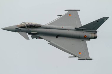 Torre Del Mar, Malaga, İspanya-Temmuz 31: Uçak Eurofighter Typhoon C-16 katılan bir sergi 1 airshow Torre del Mar 31 Temmuz 2016 yılında Torre del Mar, Malaga, İspanya