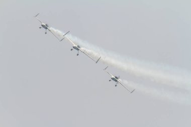 Torre Del Mar, Malaga, İspanya-Temmuz 30: Torre del bir sergi 1 airshow üzerinde 30 Temmuz 2016 yılında Torre del Mar Mar, Malaga, İspanya katılan Patrouille Reva uçak