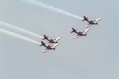 Torre Del Mar, Malaga, İspanya-Temmuz 31: bir sergi 1 airshow Torre del Mar 31 Temmuz 2016 yılında Torre del Mar, Malaga, İspanya katılan uçak Alpi öncü öncü 300 takım