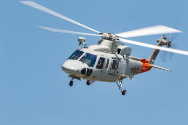 Motril, Granada, İspanya-Jun 15: Helikopter Sikorsky S - 76c katılan bir sergi 13 uluslararası havacılık tarihinde Motril üzerinde 15 Haziran 2018 yılında Motril, Granada, İspanya