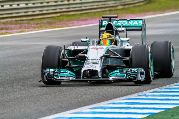 Jerez Frontera Spagna Gennaio Lewis Hamilton Mercedes Sessione Allenamento Gennaio — Foto Stock