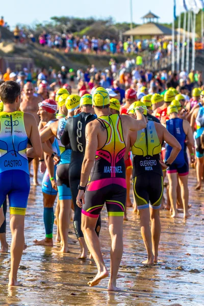 Rota Espagne Sept Triathlètes Non Identifiés Participant Xxi Triathlon Herbalife — Photo