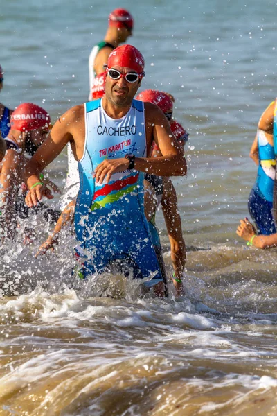 Rota Spain Sept Unidentified Triathletes Participating Xxi Triathlon Herbalife Villa — Stock Photo, Image