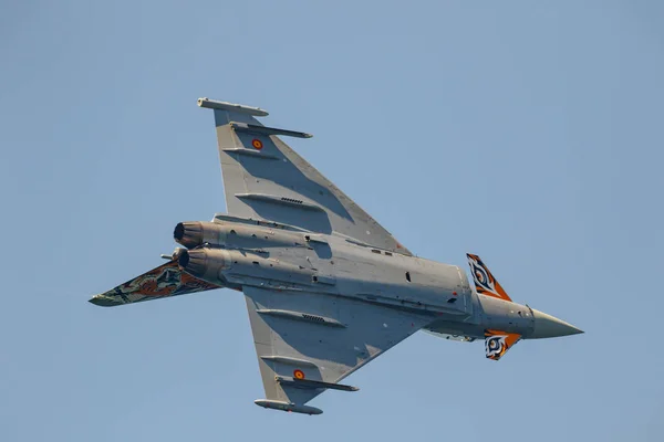 Motril Granada Spain Jun Aircraft Eurofighter Typhoon Taking Part Exhibition — Stock Photo, Image