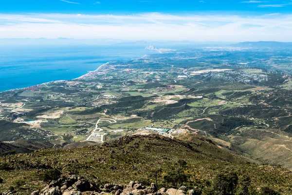 The Strait of Gibraltar from Sierra Bermeja — Stock Photo, Image