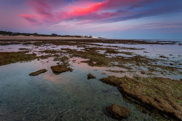 Pláž Corrales, rybí pera, Rota, Cádiz, Španělsko — Stock fotografie