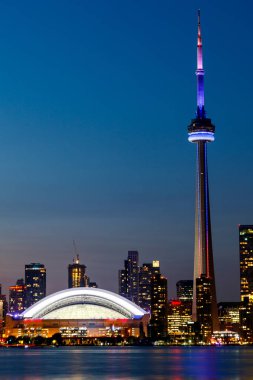 Toronto şehir merkezinin gece manzarası, Ontario, Kanada