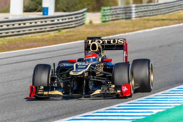 队莲花雷诺 f1、 罗曼 grosjean，2012年 — 图库照片