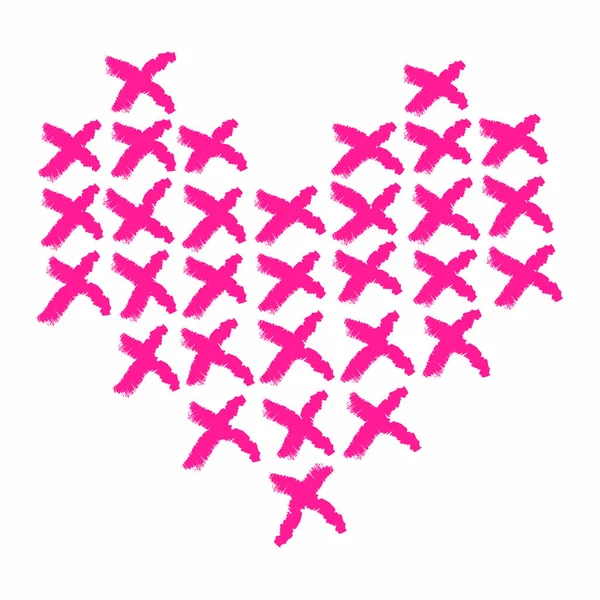 Hjärtat Cross Stitch Logotyp — Stock vektor