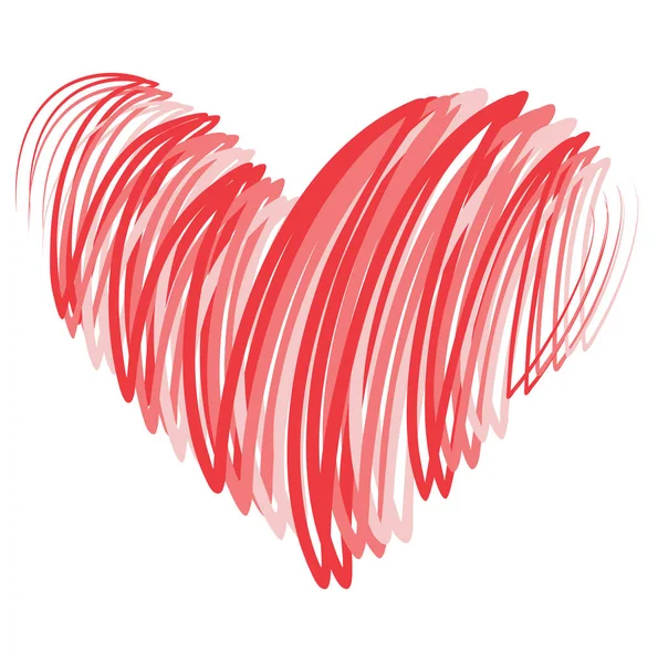 Načmáral Srdce Logo Které Vypadá Jako Ručně Zhotovené — Stockový vektor