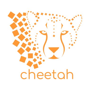 Cheetah logo vahşi hızlı kedi