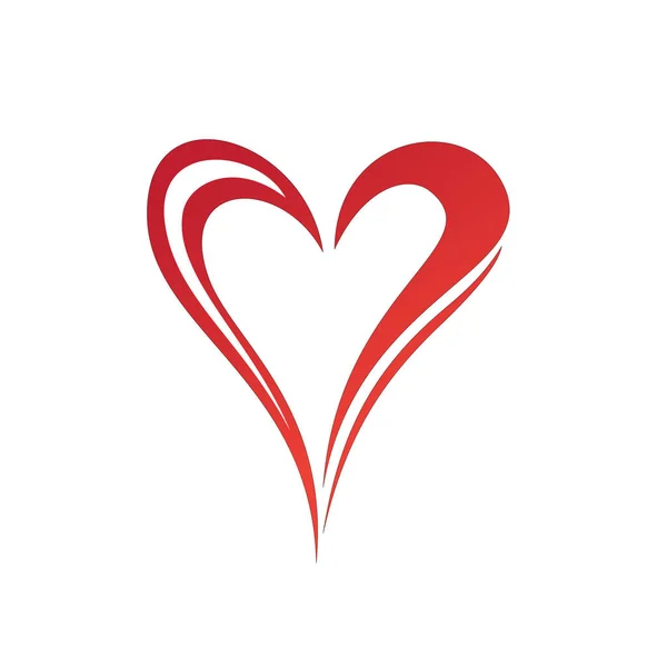 Hjärta Kärlek Röd Symbol Logotyp Tecken Royaltyfria Stockvektorer