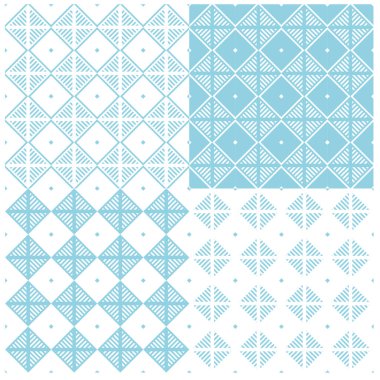 Dört kış kar tanesinden oluşan set tekrarlanan şablon