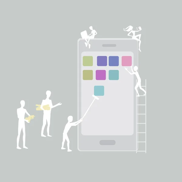 Social Networking People Concept Smartphone — Stok Vektör