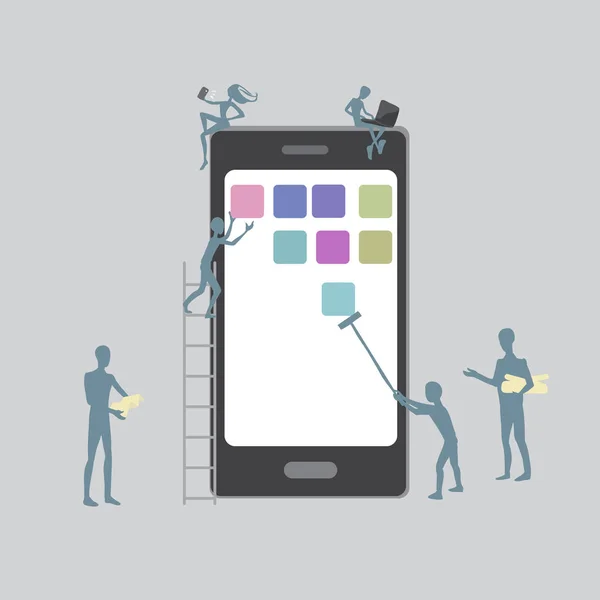 Social Networking People Concept Smartphone — Stok Vektör