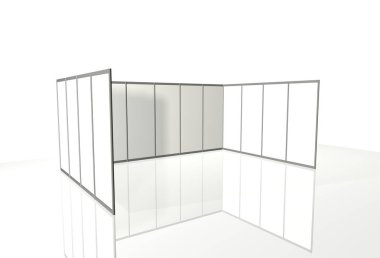 3d render illüstrasyon sergi standları