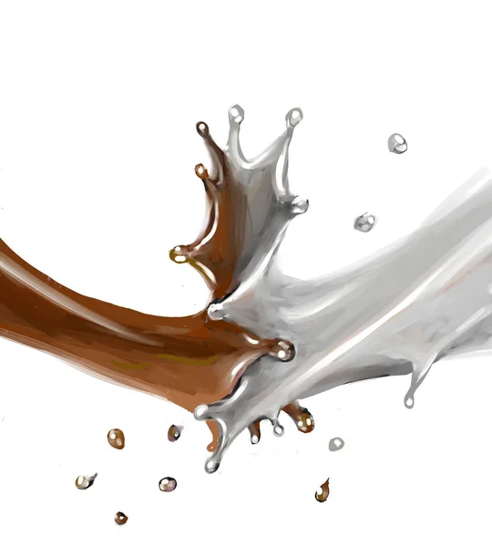 Splash Kropla Kakao Brązowy Realistyczne Wektor Ilustracja — Zdjęcie stockowe