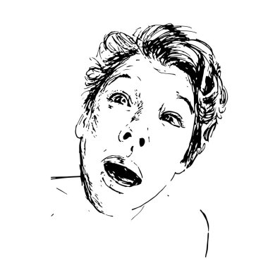 küçük çocuk, duygu sürpriz, vektör çizim