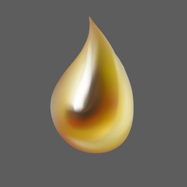 bal veya yağ gerçekçi illüstrasyon sarı damla, vektör illüstrasyon