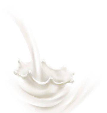 akan, çekimde, süt süt sıçramasına izole vektör