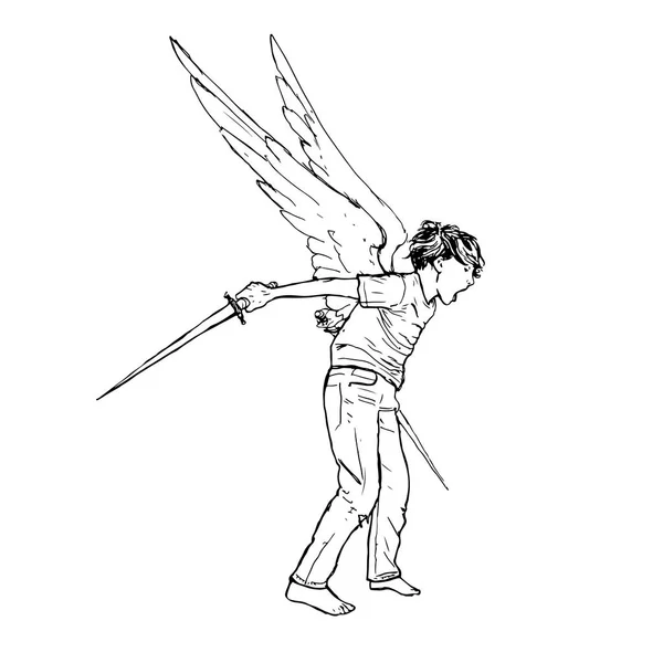 Boy Swords Anime Vector Warrior — Stock Vector
