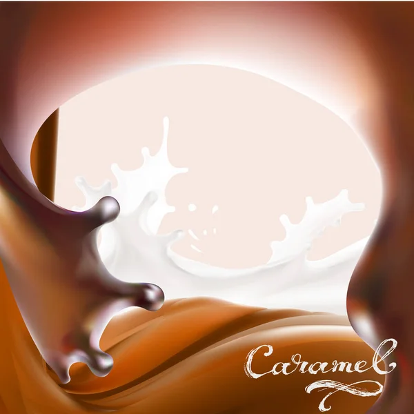 Cioccolato Liquido Caramello Cacao Illustrazione Texture — Vettoriale Stock