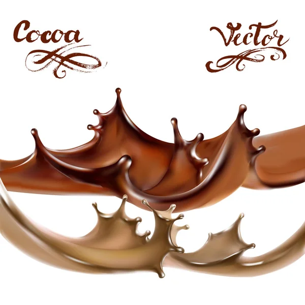 Chocolate Líquido Caramelo Cacau Ilustração Textura — Vetor de Stock