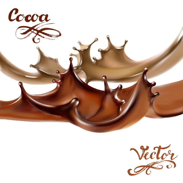 液体巧克力 焦糖或可可图解质感 — 图库矢量图片