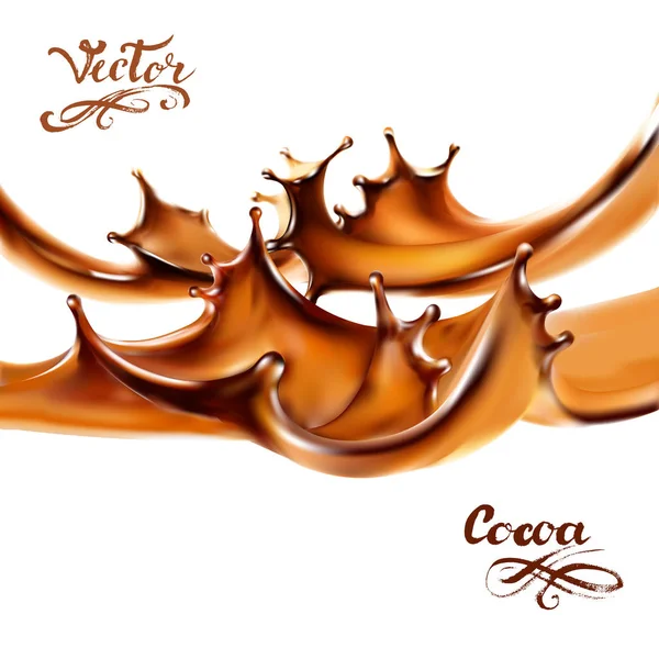 Chocolate Líquido Caramelo Cacau Ilustração Textura — Vetor de Stock