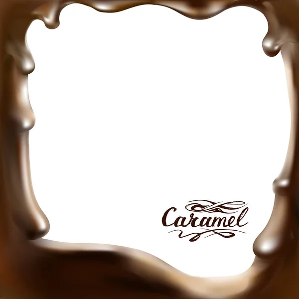 Vloeibare Chocolade Karamel Cacao Illustratie Textuur — Stockvector