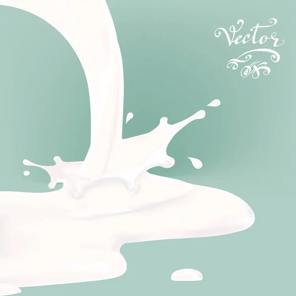 Éclaboussures Lait Vecteur Isolé Illustration — Image vectorielle