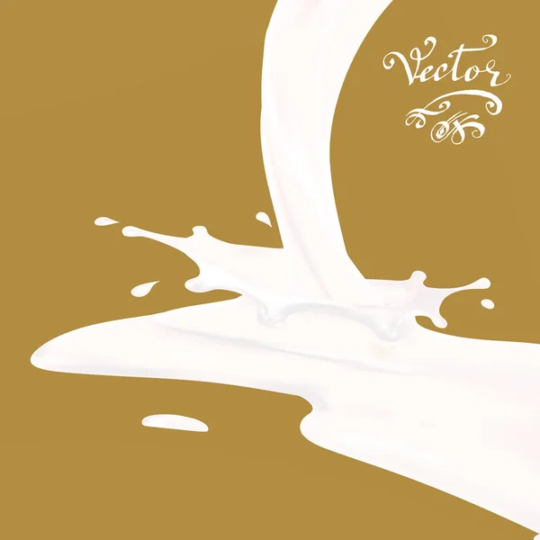 Stänk Mjölk Isolerad Vektor Illustration — Stock vektor